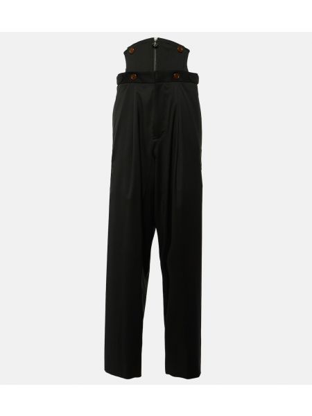 Шерстяные брюки слим Vivienne Westwood черные