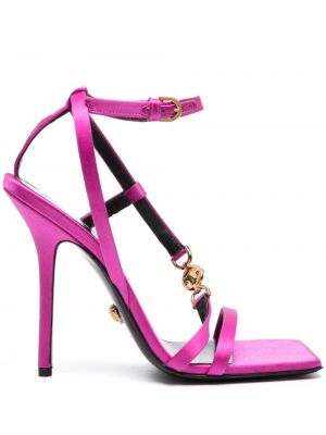 Sandali con cristalli Versace rosa