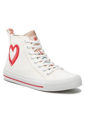 Sneakers με μοτίβο καρδιά Desigual λευκό