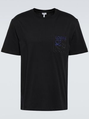 Kokvilnas t-krekls Loewe melns