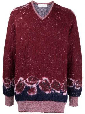 Sweter z dekoltem w serek Toga czerwony