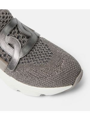 Sneakers di pelle Tod's grigio