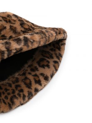 Leopardí klobouk s potiskem Apparis hnědý