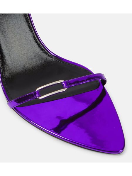 Sandalias de cuero Saint Laurent violeta