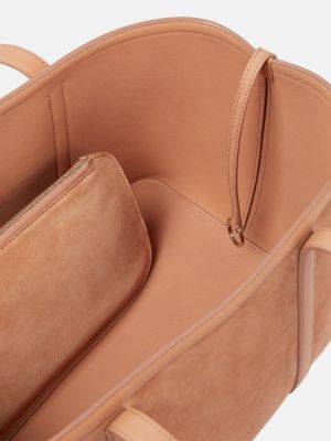 Shopper torbica od brušene kože Loro Piana ružičasta