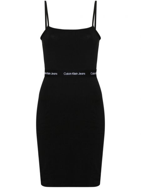 Жакардова мини рокля Calvin Klein Jeans черно