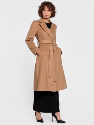Μάλλινο παλτό Calvin Klein μπεζ