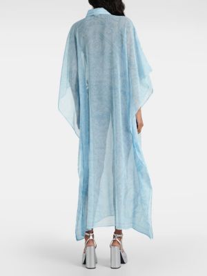 Šifonové šaty s potlačou Versace modrá