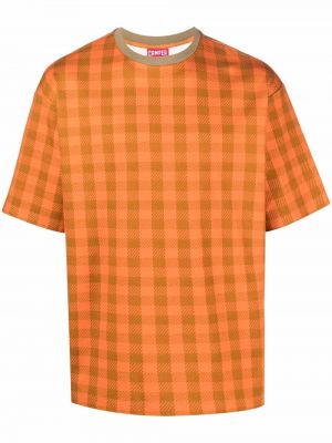 Kockás póló nyomtatás Camper narancsszínű