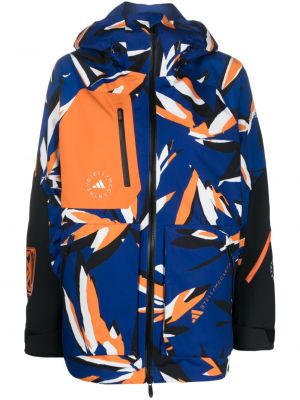 Lyžiarska bunda s potlačou s abstraktným vzorom Adidas By Stella Mccartney modrá