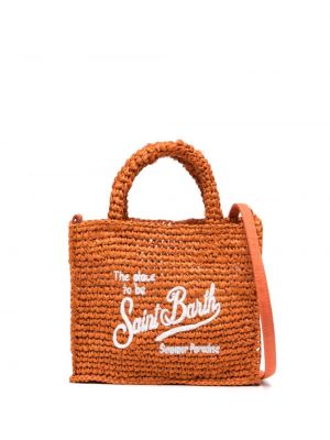 Plážová pletená shopper kabelka Mc2 Saint Barth oranžová