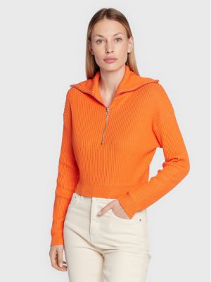 Sweter bawełniany Cotton On pomarańczowy
