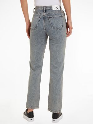 Прямые джинсы с высокой талией Calvin Klein серые