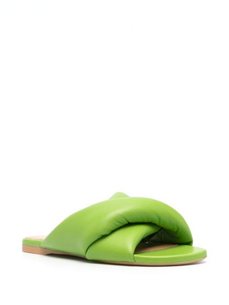 Kožené sandály bez podpatku Jw Anderson zelené