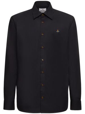 Bavlnená košeľa s výšivkou Vivienne Westwood čierna