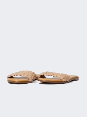 Kožené domáce papuče bez podpätku z ekologickej kože Defacto
