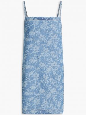 Платье мини в цветочек с принтом Rag & Bone синее