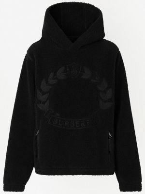 Fleece hoodie mit stickerei Burberry schwarz