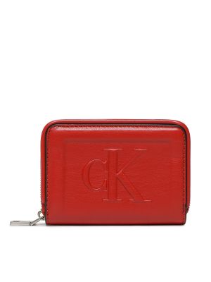 Novčanik s patentnim zatvaračem s patentnim zatvaračem Calvin Klein Jeans crvena