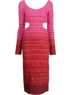 Trykt stripete dress Staud rosa