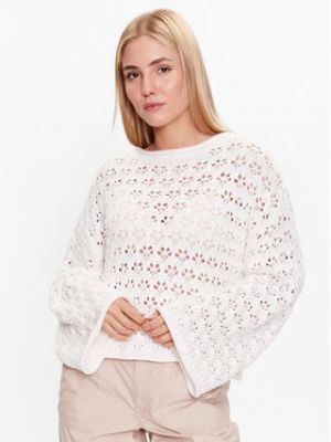 Ажурний трикотажний светр Gina Tricot білий