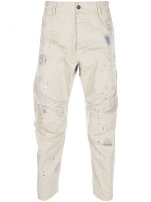 Pantaloni cargo con stampa Dsquared2 beige