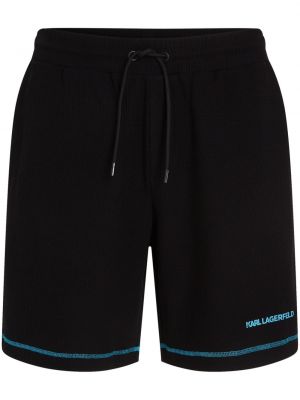 Bermuda kratke hlače z vezenjem Karl Lagerfeld črna