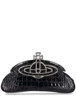 Кожени чанта тип „портмоне“ с кехлибар Vivienne Westwood черно