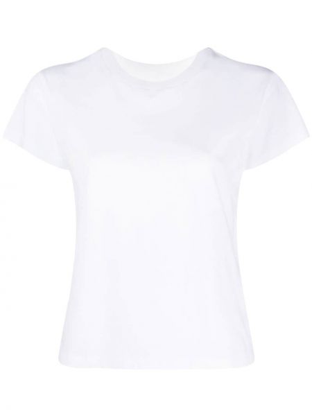 T-shirt en coton avec manches courtes Mm6 Maison Margiela blanc