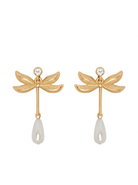 Fülbevaló gyöngyökkel Oscar De La Renta aranyszínű