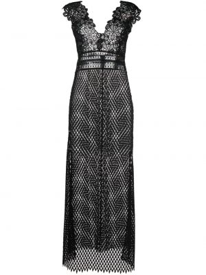 Krajkové dlouhé šaty Ermanno Scervino černé