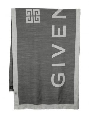Копринен шал с принт Givenchy сиво