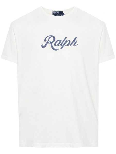 Pamut pólóing nyomtatás Polo Ralph Lauren fehér