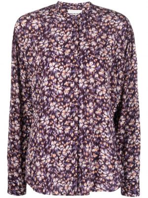 Kvetinová košeľa s potlačou Marant Etoile fialová