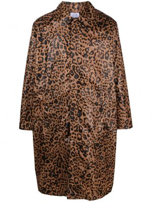 Палто с принт с леопардов принт Vetements кафяво