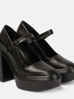 Кожени полуотворени обувки Clergerie черно