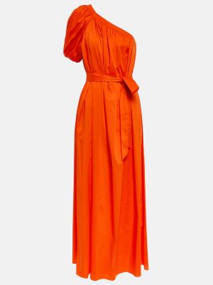 Bavlněné midi šaty z nylonu s balonovými rukávy Diane Von Furstenberg - oranžová