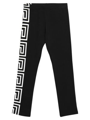 Leggings i bomull för tjejer Versace Kids svart