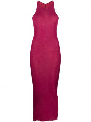 Памучна миди рокля Rick Owens розово