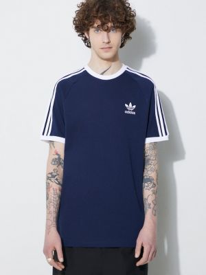 Bavlněné tričko Adidas Originals modré