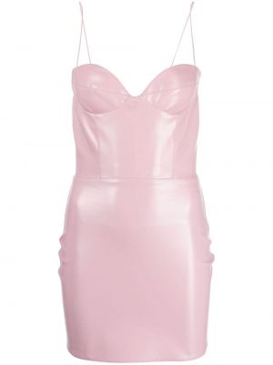 Δερμάτινη κοκτέιλ φόρεμα Alex Perry ροζ