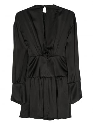 Saténové mini šaty Semicouture černé