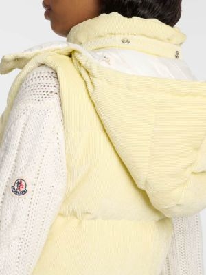Péřová manšestrová vesta Moncler žlutá
