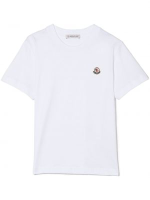 T-shirt med broderi för tjejer Moncler Enfant vit