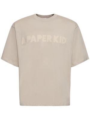 Camiseta de algodón A Paper Kid gris