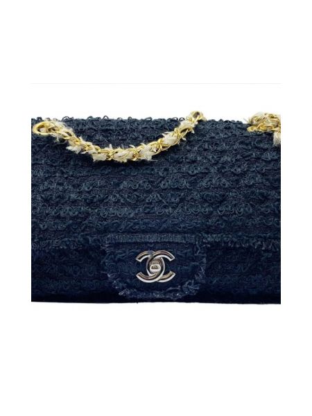 Torebka wełniana Chanel Vintage niebieska