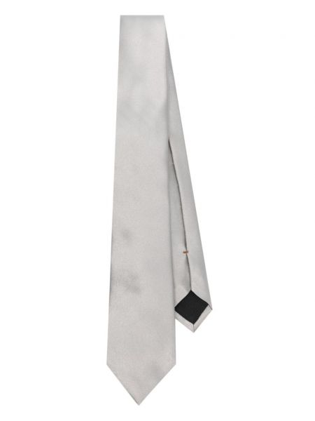 Jedwabny satynowy krawat Zegna szary