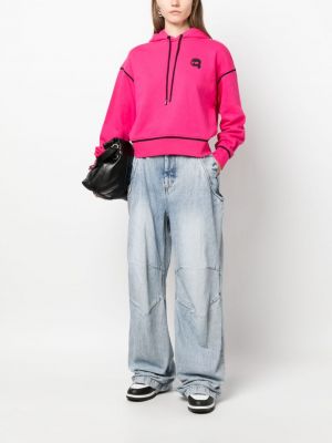Kokvilnas kapučdžemperis Karl Lagerfeld rozā