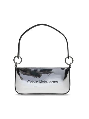 Torbica za čez ramo Calvin Klein Jeans srebrna