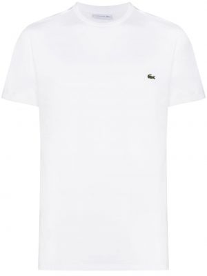 T-shirt med broderi Lacoste vit